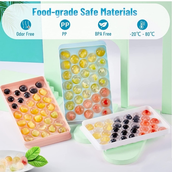 2 Pack Ice Cube Tray, Round Ice Trays for Freezer  Circle Ice Mold - Picture 5 of 7